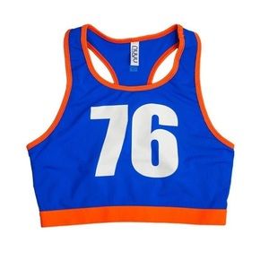 nuyu HALTER BLUE "76" SPORTS TOP NWT